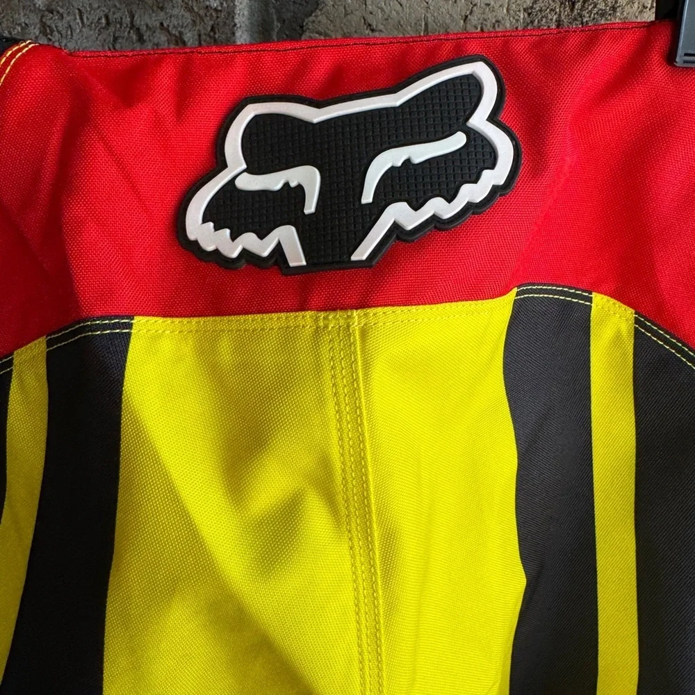 Supreme x Fox Racing Moto Pants Size L Ride Red Black Yellow Authentic